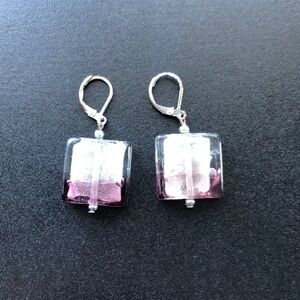 Purple and Silver Earrings